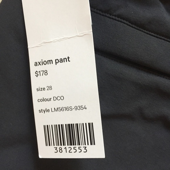NWT LULULEMON AXIOM PANT DARK CARBON GREY SIZE 28 - Picture 3 of 6